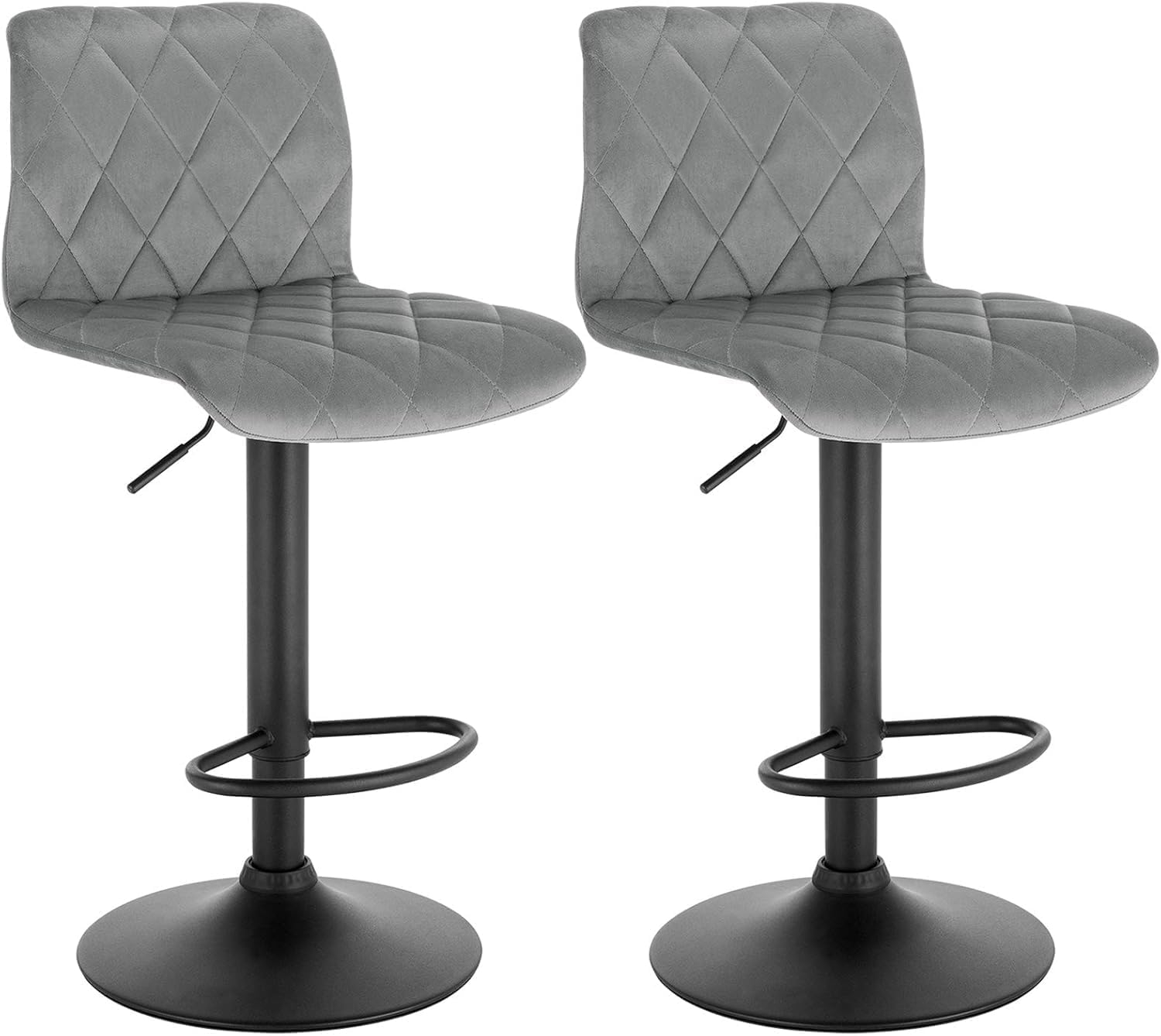 2X Taburetes altos Terciopelo Regulable en Altura