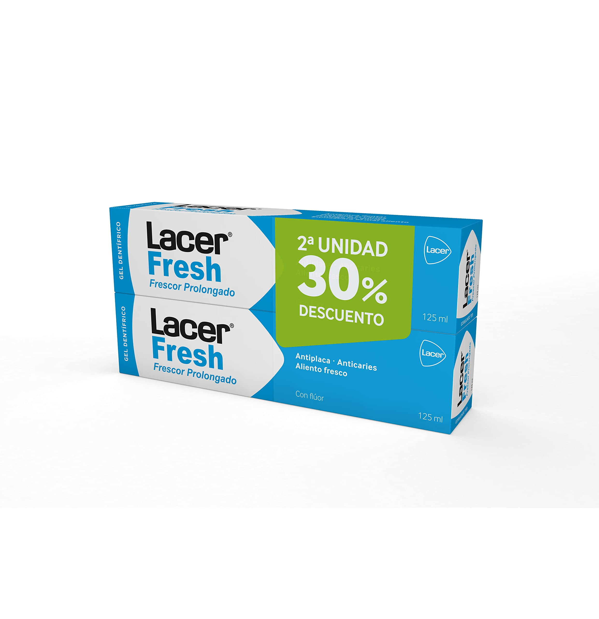 LACERFRESH - Gel Duplo 125 ml, Antiplaca Dental, Previene la Caries, Protege las Encias