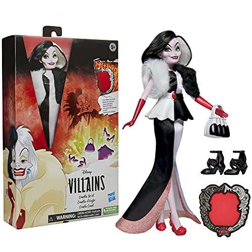 Disney Villains - Cruella De Vil - Muñeca con Accesorios y Ropa