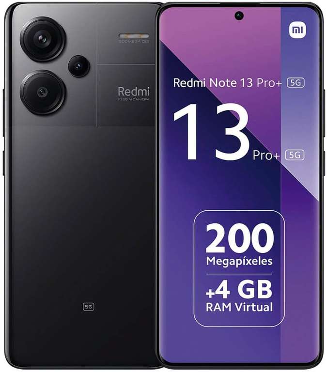 Xiaomi Redmi Note 13 Pro+ 5G - 8/256GB, Pantalla 6'67" OLED, Dimensity 7200 Ultra, 200 MP Camera with OIS, 5000mAh, 120W - Smartphone