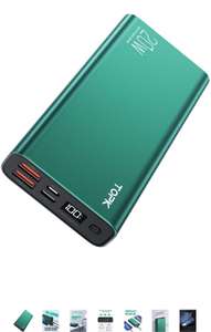 TOPK Power Bank USB C PD 20W Carga rápida 20.000 mAh Batería externa Carga rápida