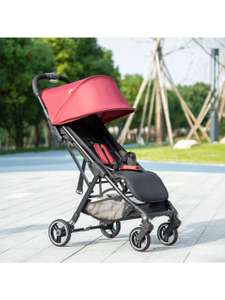HOMCOM Silla de Paseo Ligera de Aluminio Cochecito para Bebé de 0-36 Meses Plegable Carga 15 kg