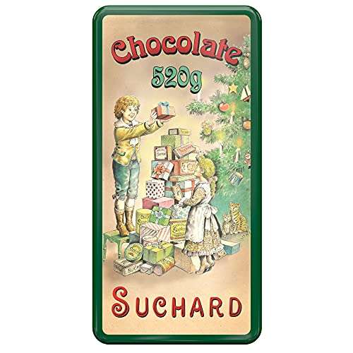Suchard - Lata Metálica de Diseño Vintage con 2 Tabletas de Turrón de Chocolate