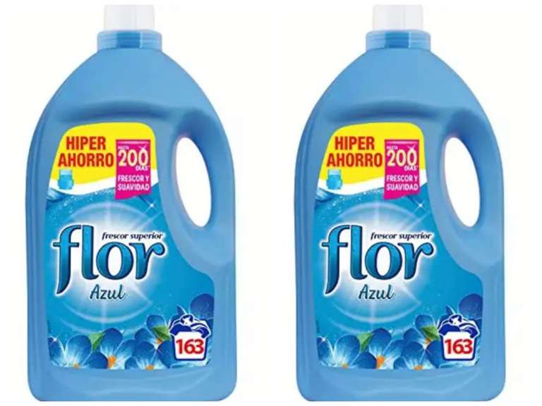 2x Flor - Suavizante para la ropa concentrado, aroma azul - 2x163dosis [6'46€/ud]