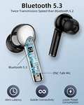 Auriculares Inalámbricos, Auriculares Bluetooth, 5.3 HiFi Estéreo, Control Táctil