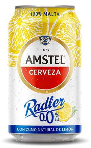 Amstel Radler 0,0 Cerveza Limon Sin Alcohol Pack Lata, 72 x 33cl (3 paquetes de 24 u) - EL PACK de 24 por 11,98€