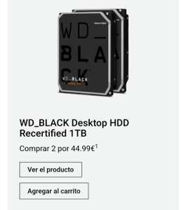 2x Western Digital Black 1TB (Recertificado) 44,99