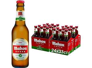 Pack 24 Botellas x 33 cl Mahou Cinco Estrellas Sin Gluten, , 5.5% de alcohol (buen chollo para celiacos) (compra recurrente)