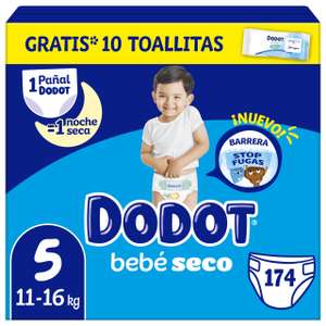 Dodot Bebé-Seco Talla 5, 174 pañales 0,24€ Pack Mensual