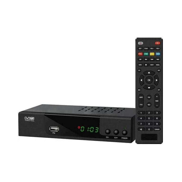TDT HD CON EUROCONECTOR HEVC DVB-T2 H.265 RECEPTOR 10 BITS USB