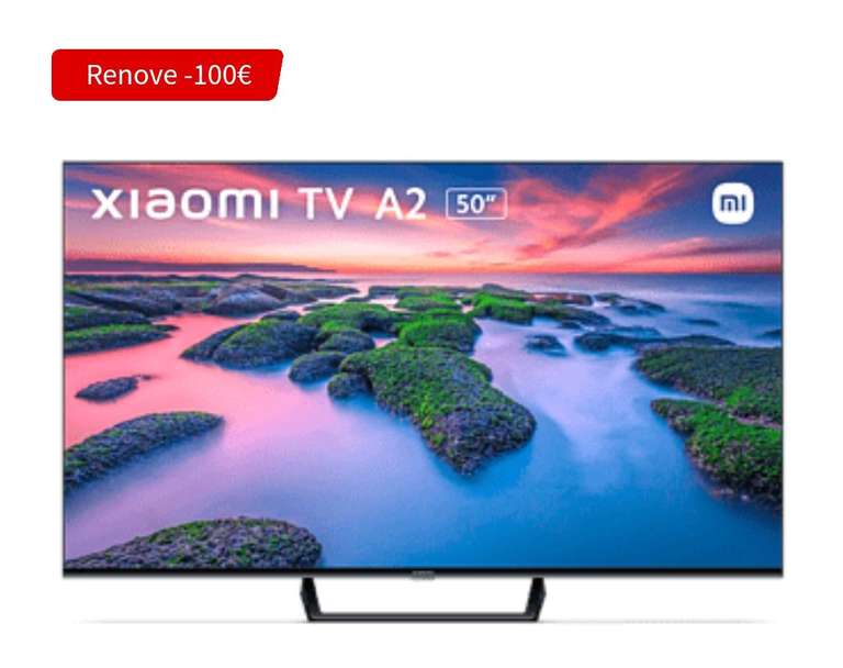 TV LED 50" - Xiaomi TV A2, UHD 4K, Smart TV, HDR10, Dolby Vision, Dolby Audio, DTS-HD, Inmersive Limitless Unibody, Negro
