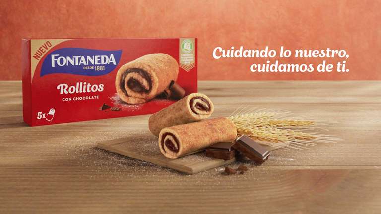 80 unidades Fontaneda Rollitos de Bizcocho con Crema de Chocolate 150g - (Pack de 16 x 5 unidades)
