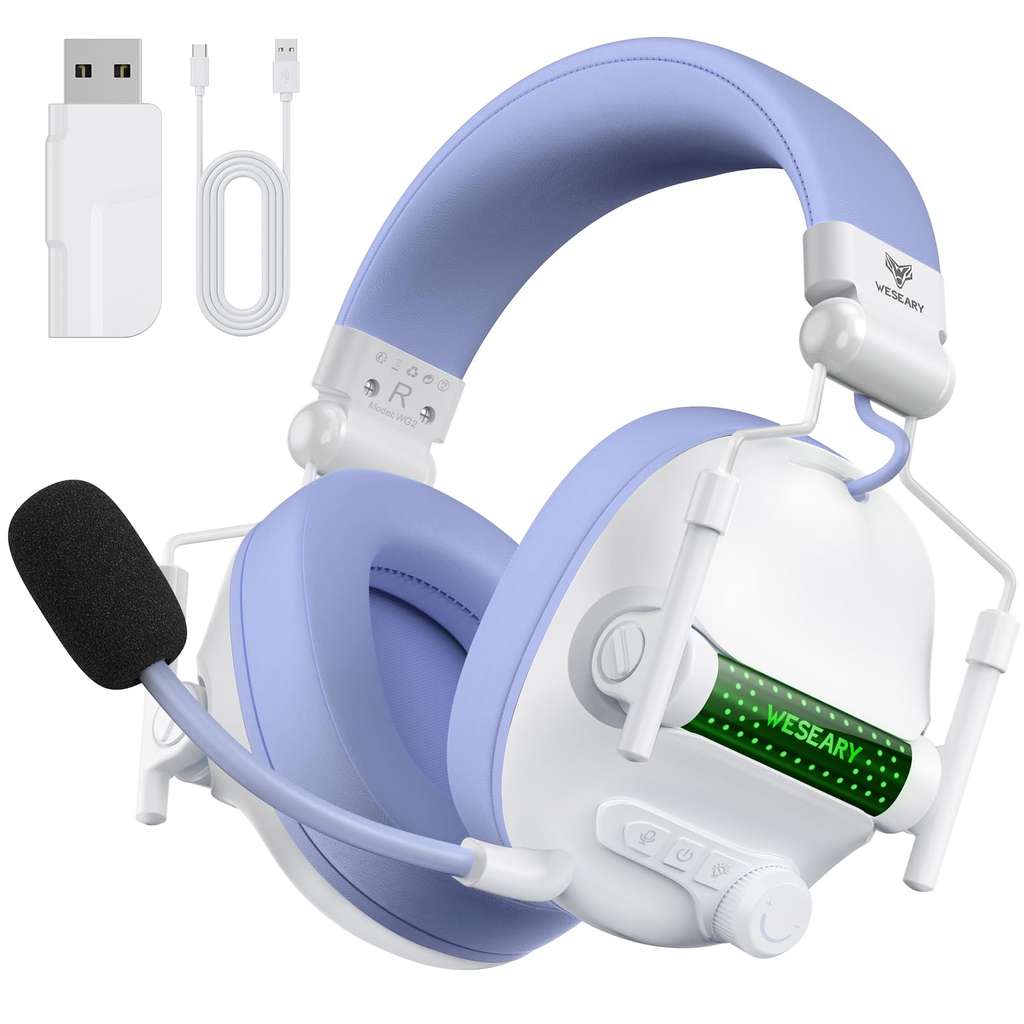 Auriculares inalámbricos para juegos, auriculares Bluetooth con micrófono  para PS4, PS5, Switch, Xbox, PC, 2.4 GHz, baja latencia, sonido estéreo