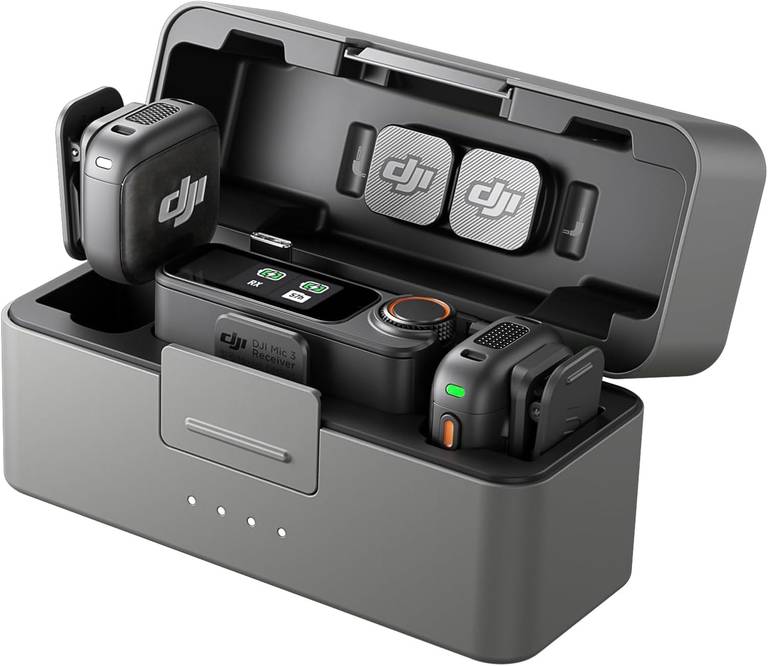 DJI Mic 3 (2 TX + 1 RX + Estuche de Carga), micrófono inalámbrico – REACONDICIONADO