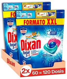 0,18€ / Cápsula Dixan Total 3+1 Detergente en Cápsulas para Lavadora (60 lavados, pack de 2, total: 120 lavados)
