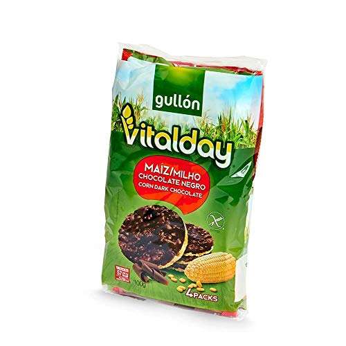 Gullón Tortitas de Maíz y Chocolate Vitalday Pack de 4, 100g