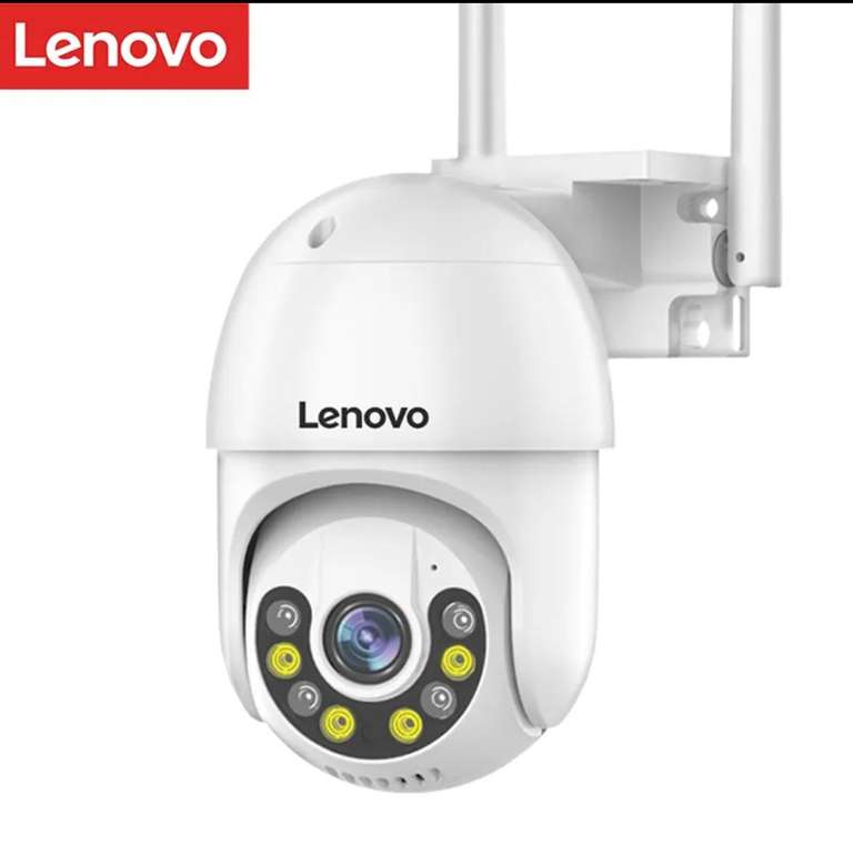 Lenovo cámara vigilancia IP PTZ de 3MP, a todo Color con WIFI, Audio, CCTV, Zoom Digital 4X, impermeable