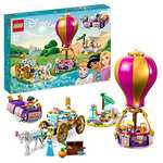 LEGO 43216 Disney Princess Viaje de las Princesas, Mini Muñecas Cenicienta, Rapunzel y Jasmín, Carroza con Caballo, Alfombra Mágica y Globo,