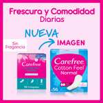 2x Carefree Algodón Normales - Protegeslips sin perfume, flexible y ultrafino, 2x 56 unidades. 1'43€/und