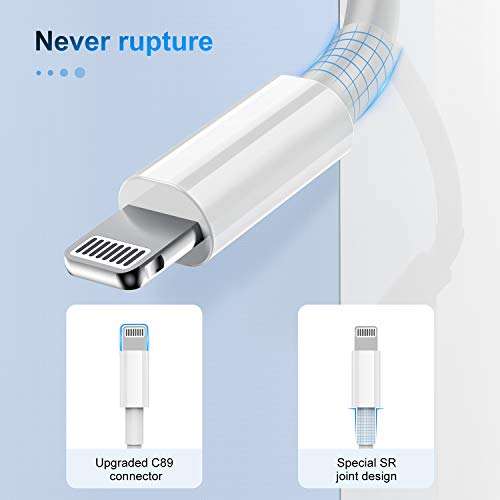 Paquete de 2 Cables de Carga Lightning a USB con certificación MFi de Apple de 3 m