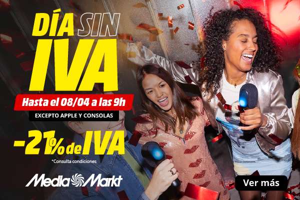 Día Sin IVA en MediaMarkt: ¡Descuentos hasta 86,78€! | Chollometro