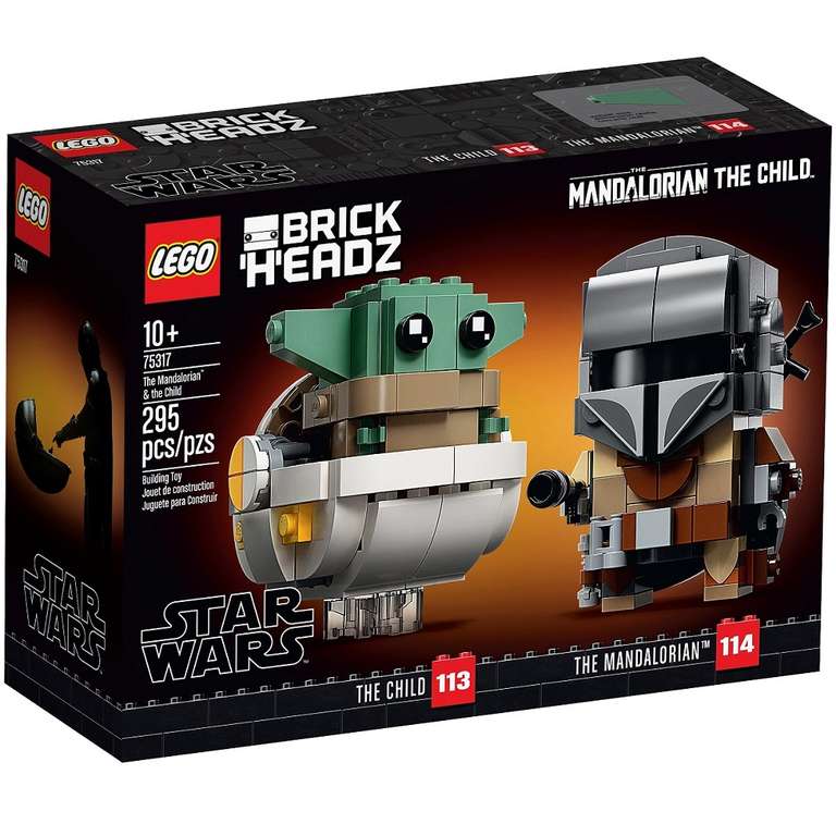 Star Wars el Mandaloriano y el niño LEGO Brick Headz