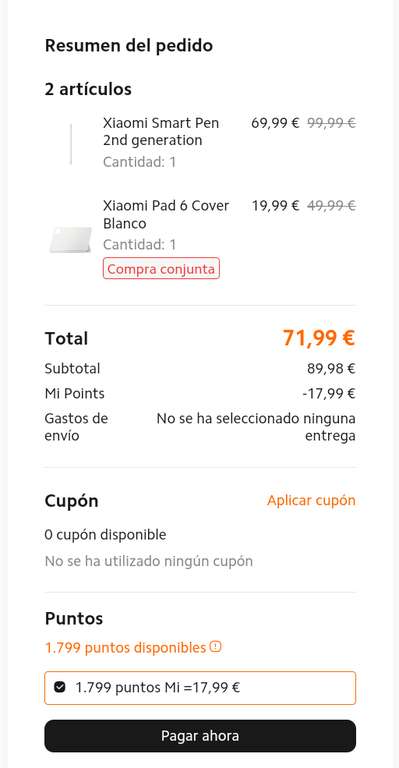 Xiaomi Smart Pen 2n Gen + Funda Xiaomi Pad 6 [ 71€ con MiPoints]