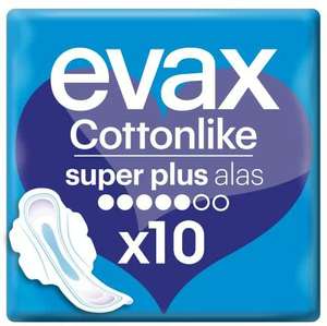 Evax Cottonlike super plus - Compresas con alas, 10 unidades