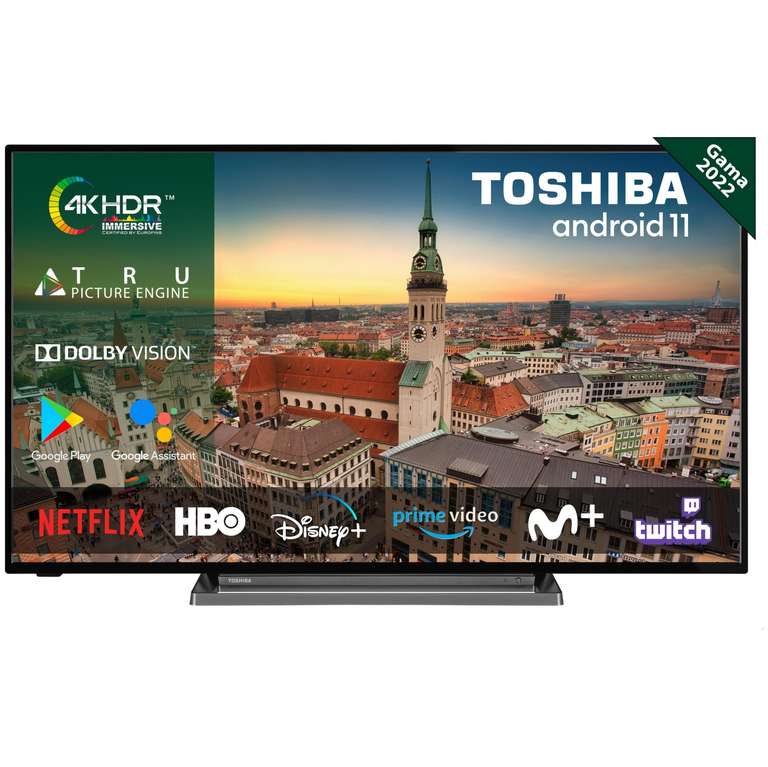 TV LED 139 cm (55") Toshiba 55UA3D63DG Android TV UHD 4K Sonido ONKYO ( 323€ con ECI+)