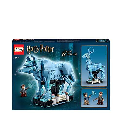 LEGO 76414 Harry Potter Expecto Patronum, Set 2-en-1 Figuras Animales de un Ciervo y un Lobo