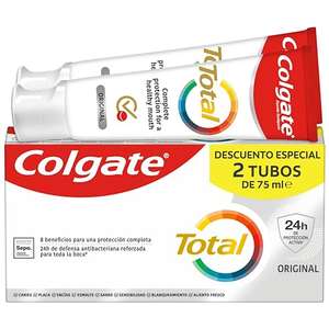 3 packs de pasta de dientes COLGATE TOTAL ORIGINAL (en total 6 tubos de 75ml; a 1,58€/tubo)