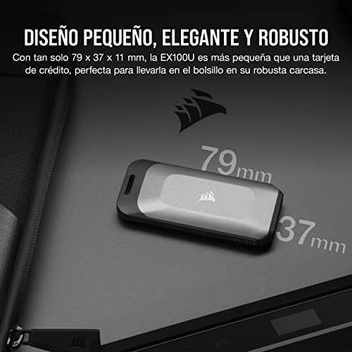 Corsair EX100U 1TB Dispositivo de Almacenamiento Portátil USB Type-C - Ultrarrápido (2Tb por 129,99€)