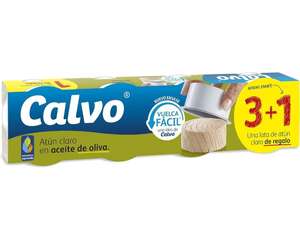 Calvo Atún Claro en Aceite de Oliva Pack de 3+1, 260g + REEMBOLSO de 3€ para otra compra (Total 2'43€)
