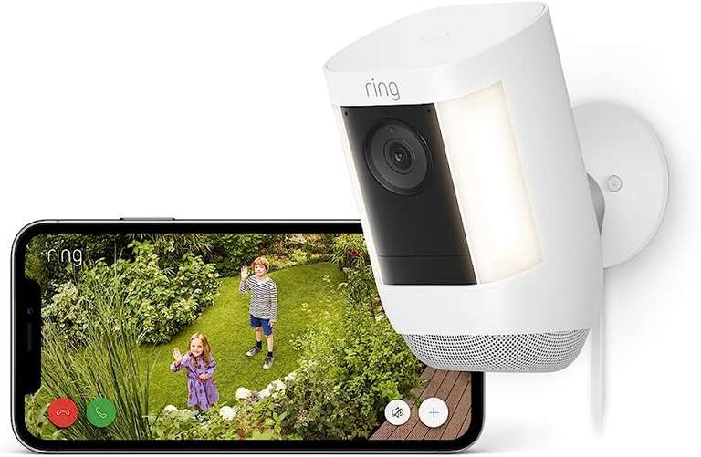 Ring Spotlight Cam Pro Plug-In de Amazon | Vídeo HD 1080p, HDR, Detección de Movimiento 3D, Vista Panorámica, Focos LED | Inst...