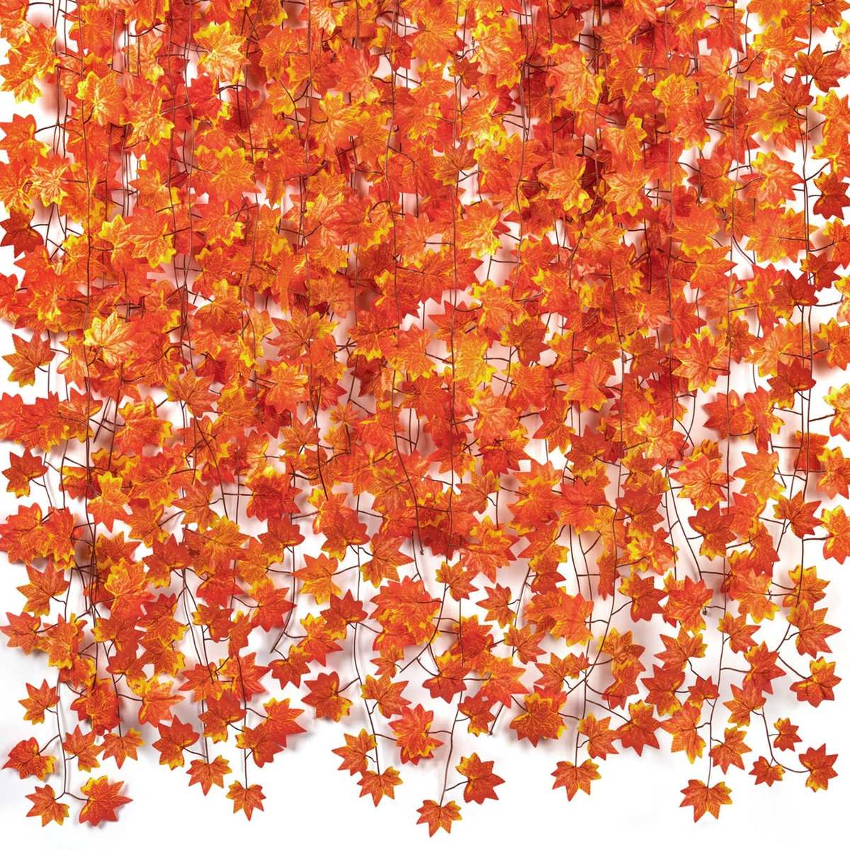 Decoración de Guirnalda de Hojas de Arce Artificial, 5 Pcs