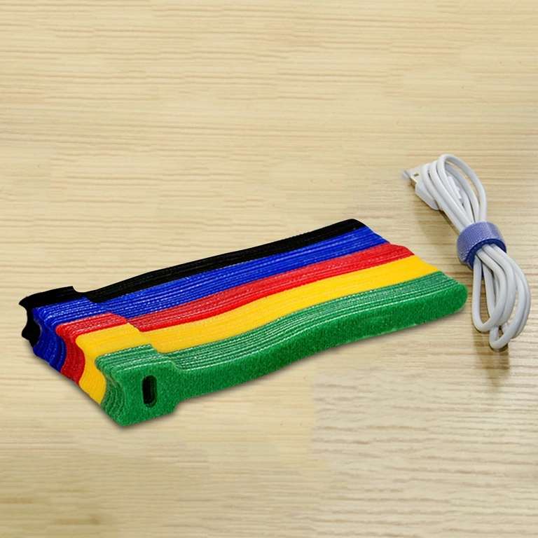 50 Uds. Organizador de cables reutilizable en Varios Colores