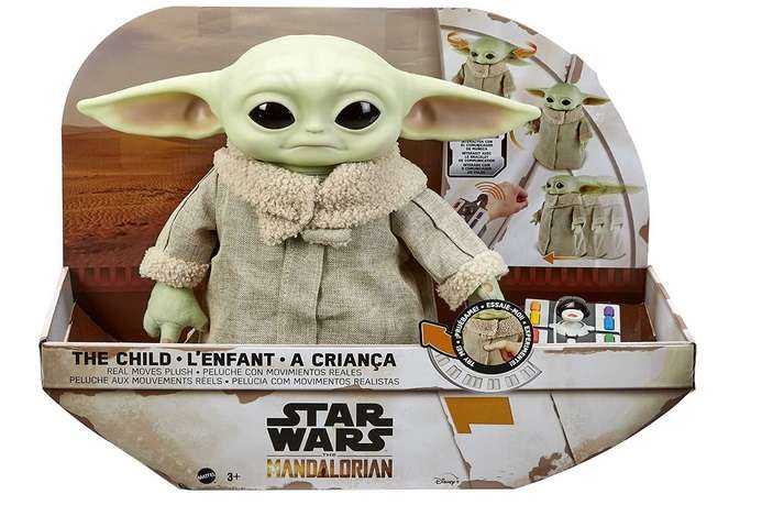 Star Wars Peluche de Baby Yoda de El Mandaloriano - Sonidos y Movimientos - Movimiento por control remoto. Blando con Base Robusta - 28 cm -
