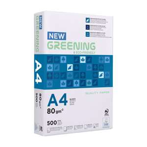 Paquete 500 Hojas Papel Fotocopiadora A4 80 Gramos Greening Liderpapel
