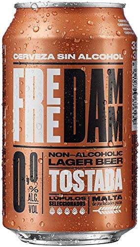 24 latas de cerveza sin alcohol Free Damm Tostada