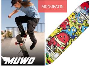 Skateboard MUWO "Monster Party 8" Patinete monopatín para el joven de casa skate