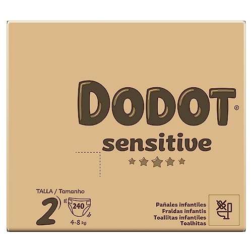 Pack 240 pañales Dodot Sensitive Talla 2 (4-8Kg) »