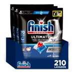 Finish Powerball Ultimate, 210 Pastillas Lavavajillas, Aroma Regular, Limpieza y Brillo Profundos