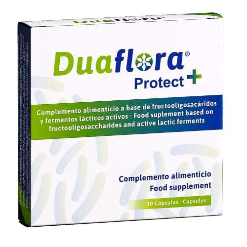 DUAFLORA Probioticos y Prebioticos Intestinales - Fortalece Tus Defensas y la Flora Intestinal - Capsulas 1 mes