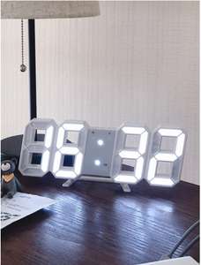 Reloj digital LED 3D Blanco