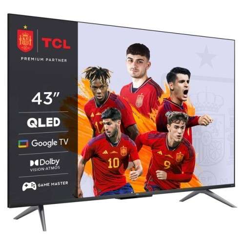 TV QLED 108 cm (43") TCL 43C735, UHD 4K, Google TV, Dolby Vision, Dolby Atmos y Google Assistant + Amazon