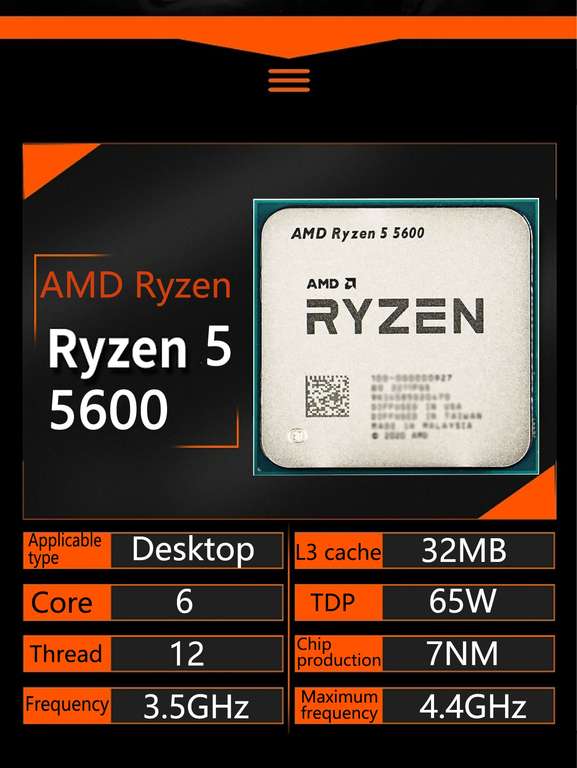 Procesador AMD AM4 Ryzen 5 5600