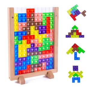 Tetris del Juguete Acrílico, Juguetes Montessori niños, 3D Transparente Cerebro Juguete Rompecabezas Inteligencia Bloques Coloridos