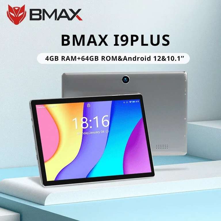 Tablet BMAX MaxPad I9 Plus, Android 12, GPU G522EE, 4GB RAM 64GB ROM, 10.1 pulgadas, Allwinner RK3566, Quad Core, WIFI 6, Bluetooth.