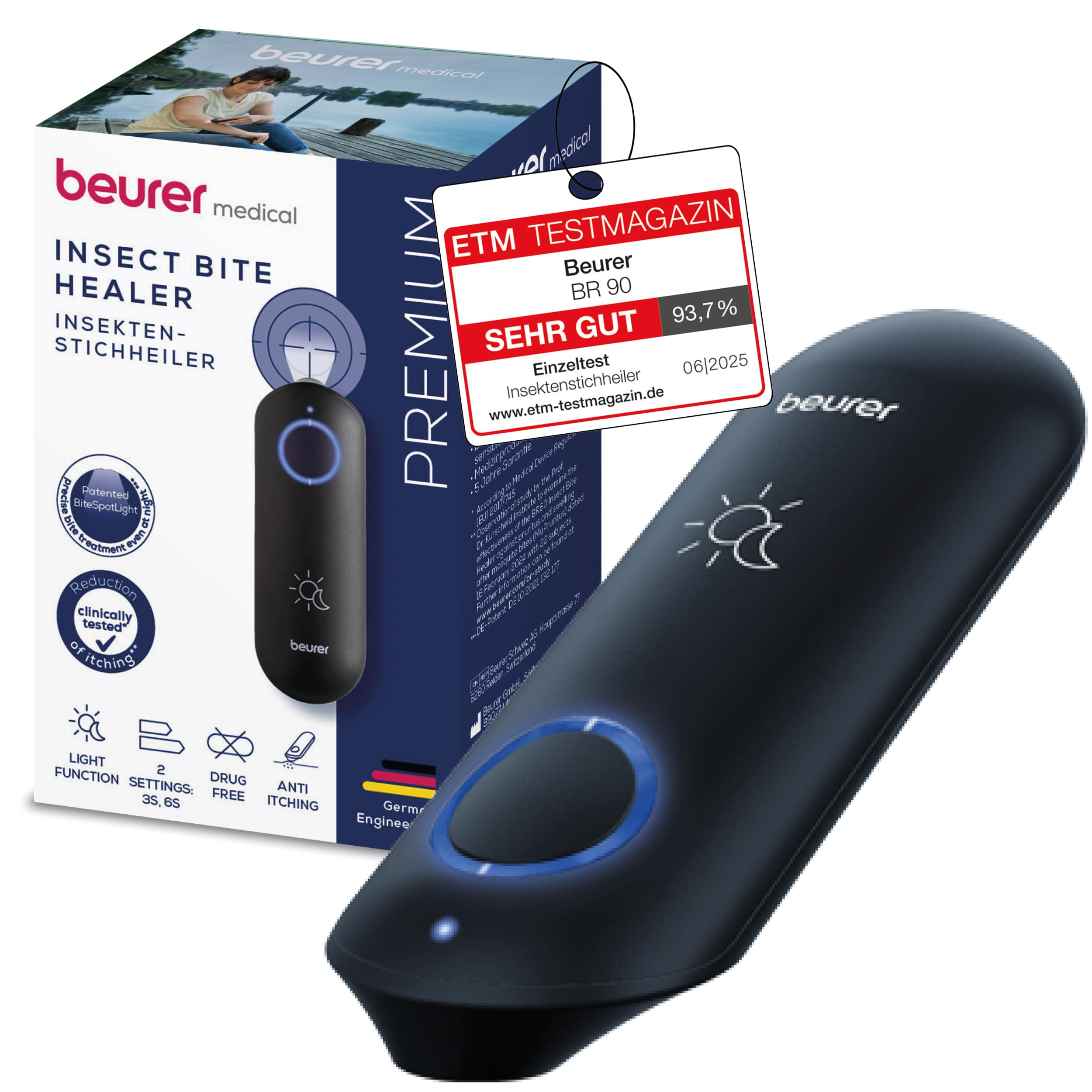 BEURER Aparato contra picaduras de insectos, dispositivo térmico electrónico para tratar picaduras y mordeduras de insectos