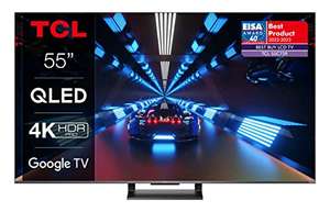 TCL QLED 55C739 Smart TV 55" con 4K HDR Pro, Google TV, Sonido Onkyo, 144Hz Motion Clarity, Google Assistant & Compatible con Alexa